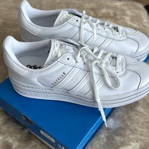 Adidas Gazelle Classic White Leather Sneakers